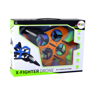 Samolot dron rc pomarańczowy myśliwiec zdalnie sterowany pilot