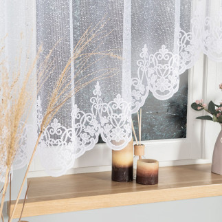 Żaneta firanka żakardowa gotowa, szerokość 350 x wysokość 155cm, kolor 001 biały