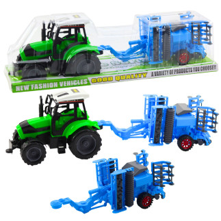 Zestaw duży traktor rolniczy brona talerzowa ruchoma