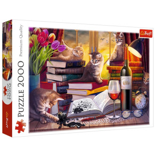 Puzzle - 2000 - koci wieczór trefl 27126