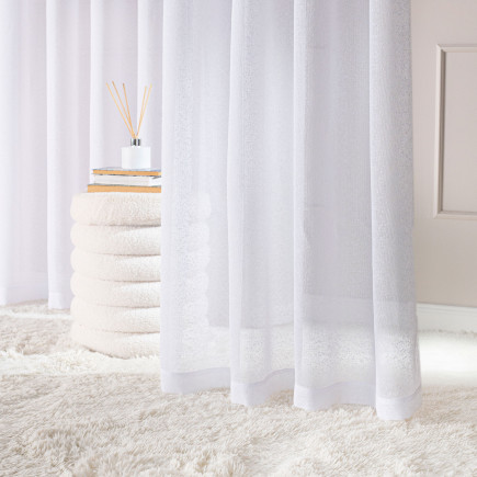 Firana gotowa na taśmie 140x250cm, kolor biały 001, EAN: 5906450008618