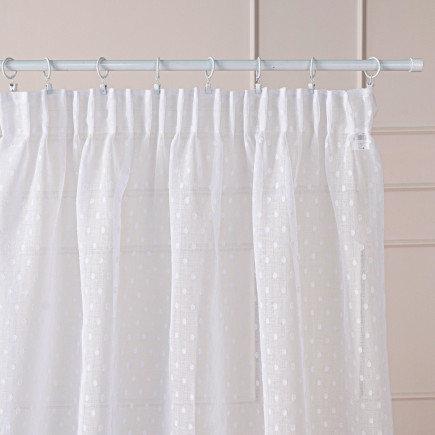 Firana gotowa na taśmie, szerokość 140cm x wysokość 250cm, kolor 001 biały