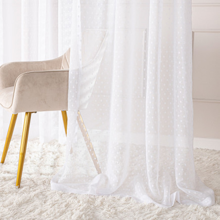 Firana gotowa na taśmie 140x250 cm, kolor biały 001, EAN: 5906450008731