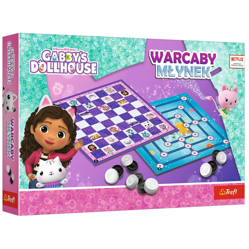 Gra planszowa Warcaby i Młynek - Koci Domek Gabi - EAN: 5900511028003