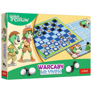 Gra - warcaby i młynek rodzina treflików trefl 02658