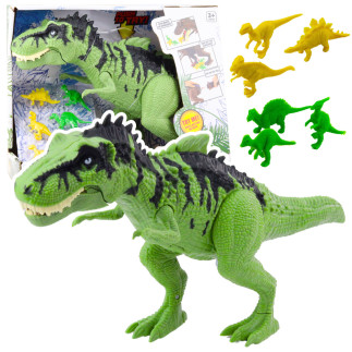 Zestaw dinozaur z małymi figurki ruchomy dźwięki zielony
