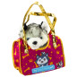 Pluszowy husky w torebce - biało-szary przytulak do zabawy i dekoracji | EAN: 5905991057338
