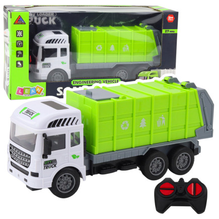 Śmieciarka rc zdalnie sterowana światła zielona 1:24