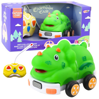 Autko zdalnie sterowne rc dla malucha dinozaur zielony