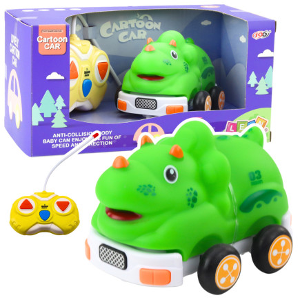 Autko zdalnie sterowne rc dla malucha dinozaur zielony