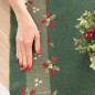 Świąteczne Kokardki Bieżnik z Haftem 50x100 cm Zielony EAN: 5906450022195