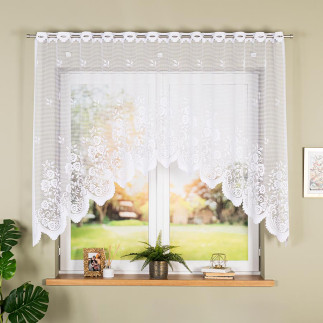 Sara firanka żakardowa gotowa, szerokość 250 x wysokość 140cm, kolor 001 biały