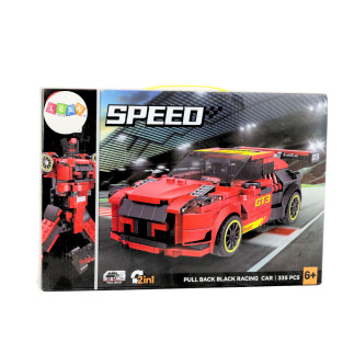 Klocki konstrukcyjne robot auto 2w1 gt3 czerwony 335 el.