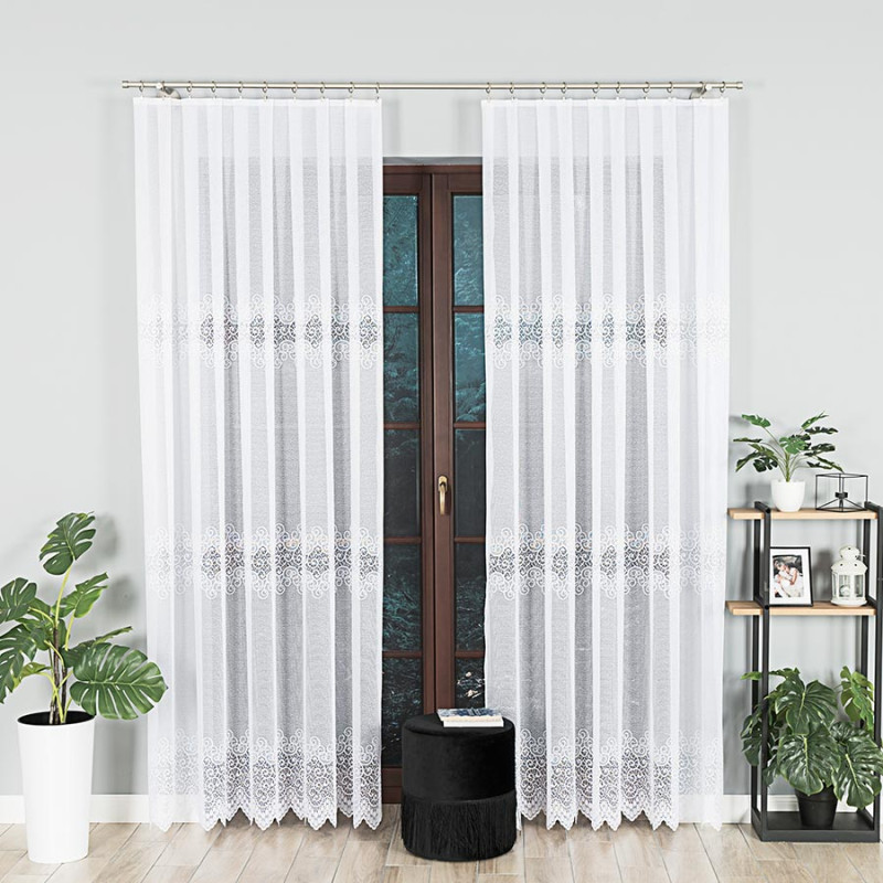 Firanka żakardowa Violetta gotowa 300x250cm, kolor biały 001, EAN: 5906450929791