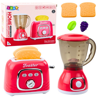 Zestaw urządzeń kuchennych toster blender światła dźwięki różowy