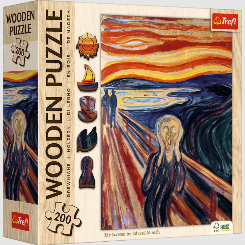 Puzzle Drewniane Krzyk - 200 Elementów - Trefl EAN: 5900511202526