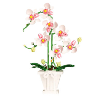 Klocki konstrukcyjne Orchidea Storczyk w doniczce różowo-biała EAN: 5905991074458