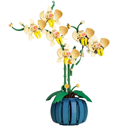 Klocki konstrukcyjne Orchidea Storczyk w doniczce Żółta 766 el. EAN: 5905991074465