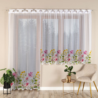 Firanka żakardowa Kwiatowa Łąka 140x240cm Biała EAN: 5906450015494