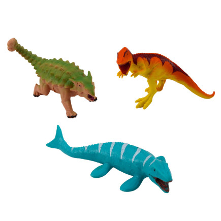 Zestaw realistycznych figurek Dinozaury z wulkanem i drzewem 6el - EAN: 5905991055174