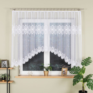 Żaneta firanka żakardowa gotowa, szerokość 300 x wysokość 135cm, kolor 001 biały