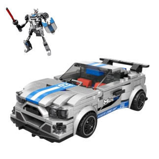 Klocki Konstrukcyjne Auto Robot 2w1 Niebiesko-Szary Napęd 350 el. EAN: 5905991071983