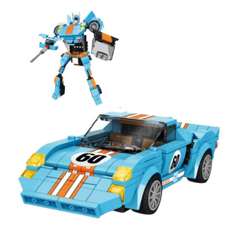 Klocki konstrukcyjne Auto Robot 2w1 Pomarańczowo-Niebieski 336 el. EAN: 5905991072010