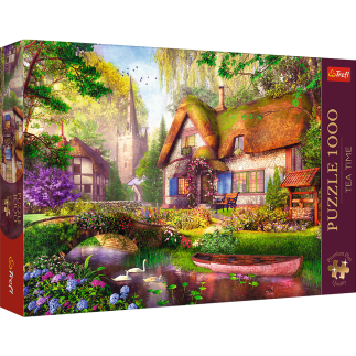 Puzzle- 1000 premium plus - tea time: urocza chatka w lesie trefl 10804