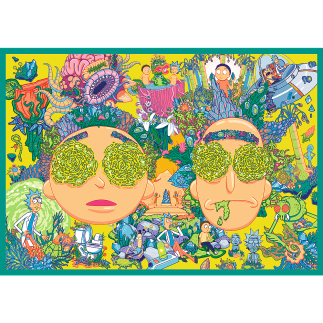 Puzzle 4x250 - Zakręcony Świat Ricka i Morty'ego - Warner Rick and Morty Trefl 13338, EAN: 5900511133387