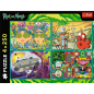 Puzzle 4x250 - Zakręcony Świat Ricka i Morty'ego - Warner Rick and Morty Trefl 13338, EAN: 5900511133387