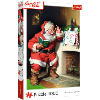 Puzzle - 1000 xmas - coca-cola: mikołaj przy kominku trefl 10922