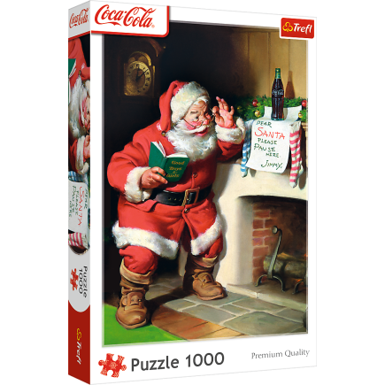Puzzle Coca-Cola Mikołaj przy kominku 1000 elementów Trefl EAN: 5900511109221