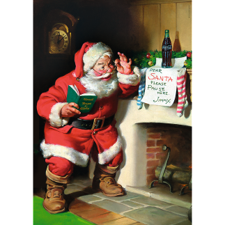 Puzzle - 1000 xmas - coca-cola: mikołaj przy kominku trefl 10922