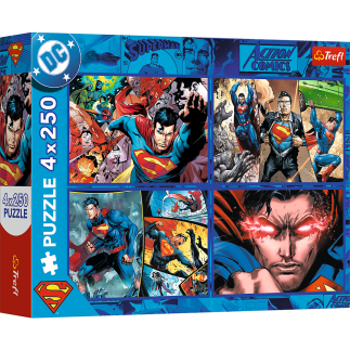 Puzzle - 4x250 - odwaga supermana - warner superman trefl 13340