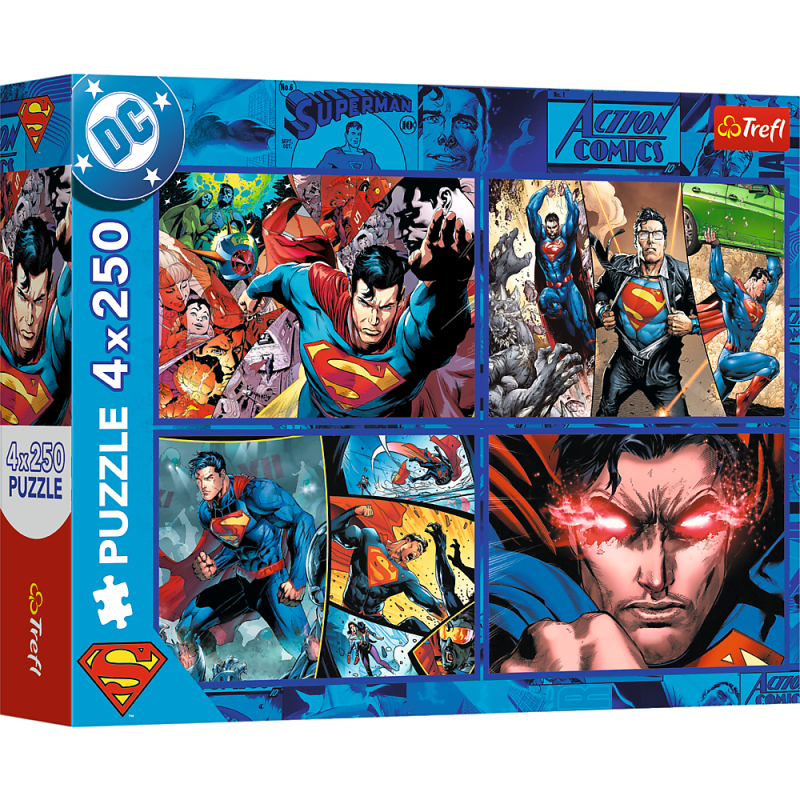Puzzle - Odwaga Supermana 4x250 - Warner Superman Trefl EAN: 5900511133400