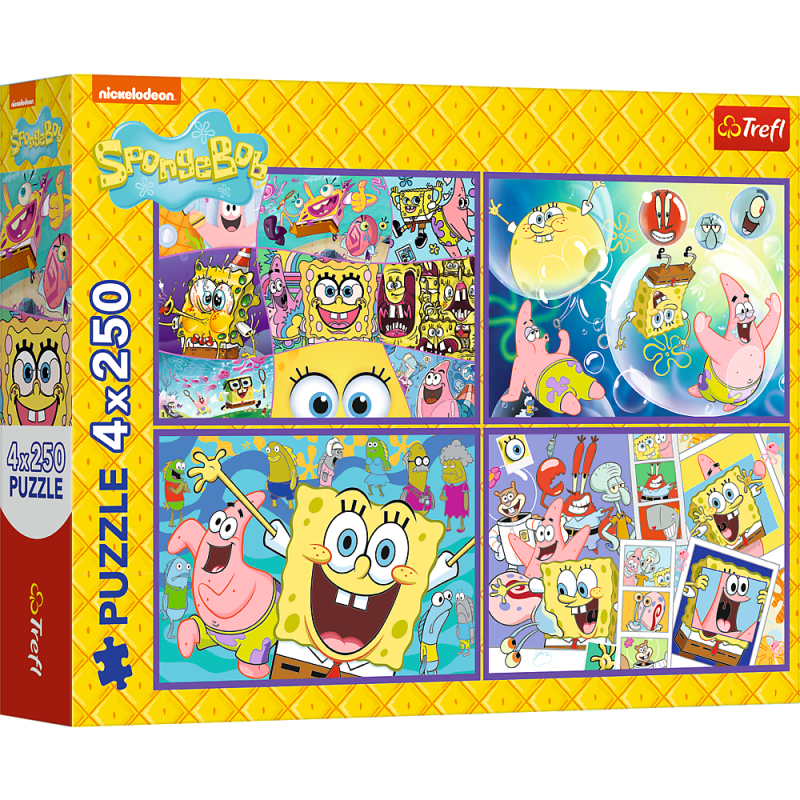Puzzle - Szalony Świat Sponge Boba 4x250 Trefl EAN: 5900511133424