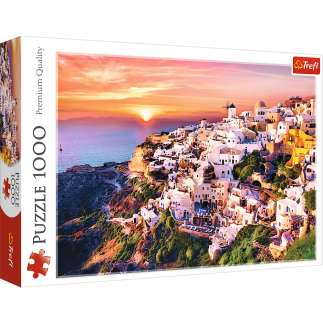 Puzzle - 1000 - zachód słońca nad santorini - 500 px - trefl 10435