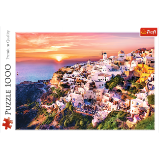 Puzzle - 1000 - zachód słońca nad santorini - 500 px - trefl 10435