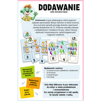 Gra dla dzieci Dodawanie Mały Odkrywca Trefl EAN: 5900511028058
