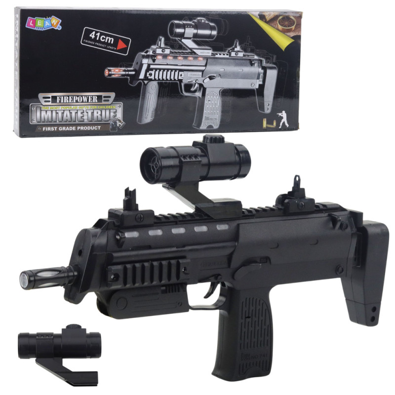 Karabin zabawkowy z dźwiękiem i celownikiem, czarny 41cm, EAN: 5905991054023