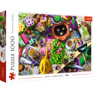 Puzzle - "1000" -  porządki w ogrodzie trefl 10927