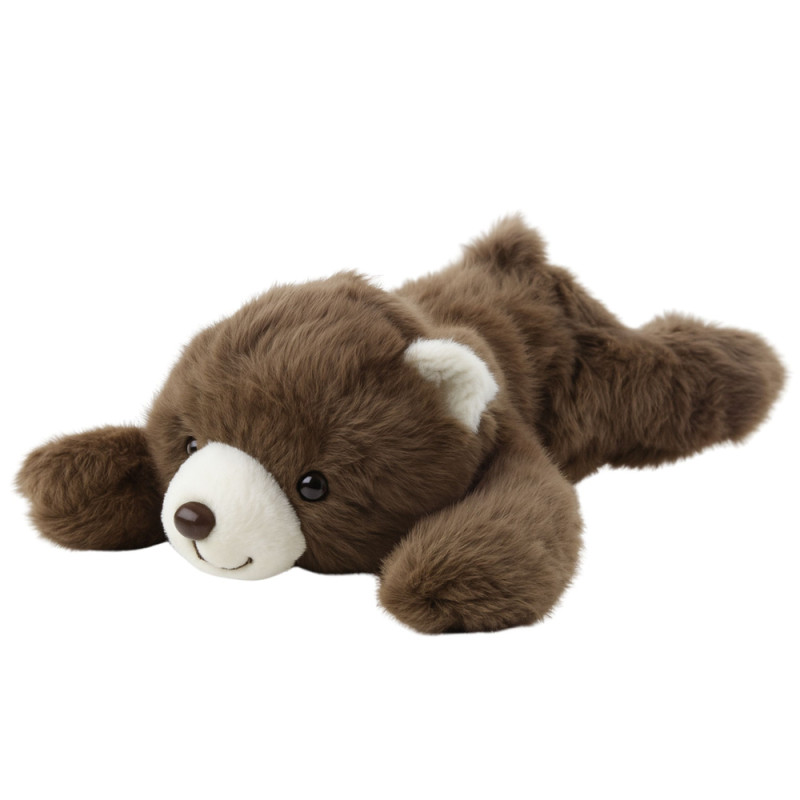Pluszowa maskotka leżący brązowy niedźwiedź 30cm + EAN: 5905991048831