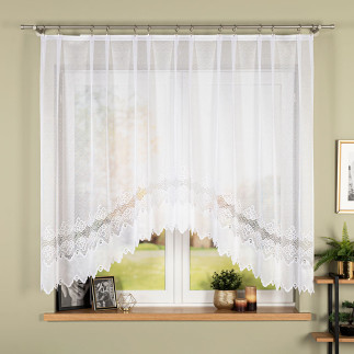 Modesta firanka żakardowa gotowa, szerokość 250 x wysokość 150cm, kolor 001 biały