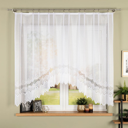 Modesta firanka żakardowa gotowa, szerokość 250 x wysokość 150cm, kolor 001 biały