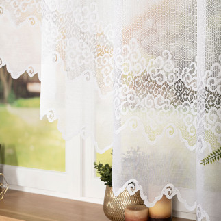 Modesta firanka żakardowa gotowa, szerokość 250 x wysokość 150cm, kolor 001 biały