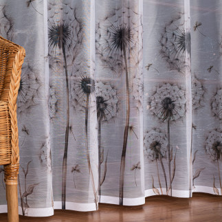 Dmuchawce firanka żakardowa 023426, wysokość 230cm, kolor 001 biały