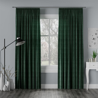Velvi tkanina dekoracyjna, wysokość 300cm, kolor 010 ciemny zielony  butelkowy