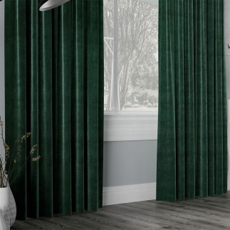 Velvi tkanina dekoracyjna, wysokość 300cm, kolor 010 ciemny zielony  butelkowy