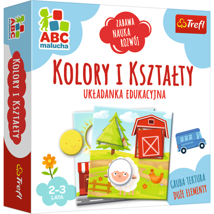 Gra układanka edukacyjna kolory i kształty z serii abc malucha trefl 01939