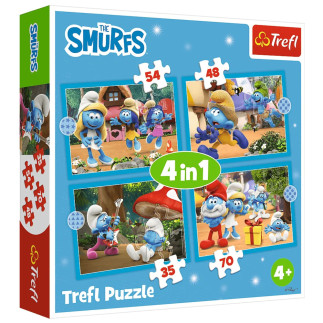 Puzzle - 4w1 - wioska smerfów - the smurfs 34656